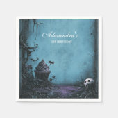 Dunkelheit Elegant Spooky ONE Geburtstag Serviette (Vorderseite)