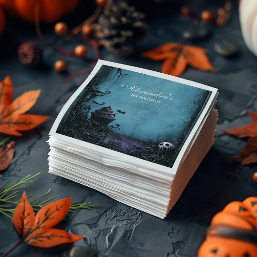Dunkelheit Elegant Spooky ONE Geburtstag Serviette