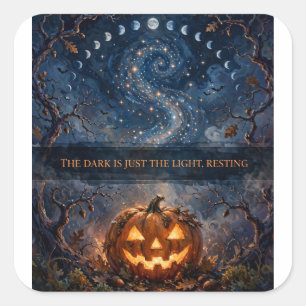 Dunkelheit ist Licht, das ruht — Halloween-Aufkleb Quadratischer Aufkleber