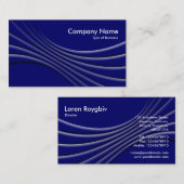 Dunkelheit kurvt dunkelblaues 3d - visitenkarte (Vorne/Hinten)