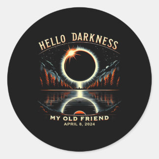 Dunkelheit mein alter Freund Solar Eclipse April 2 Runder Aufkleber