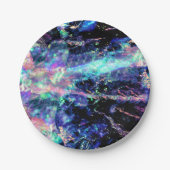 Dunkelheit und helles, dunkles Opal-Kristall: Pappteller (Vorderseite)