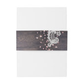 Dunkelholzkornmonogramm rustikale Hochzeit Einladungsbanderole (Rückseitenbeispiel)