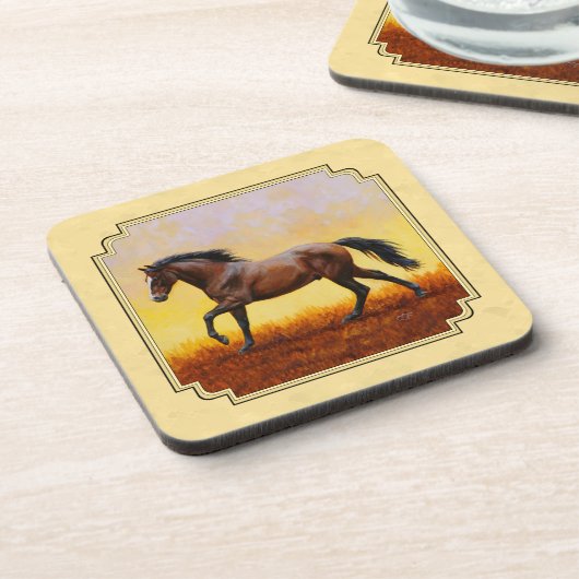 Dunkelkaffe-Gelb Getränkeuntersetzer (Linke Seite)