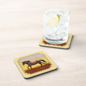 Dunkelkaffe-Gelb Getränkeuntersetzer (Rechte Seite)