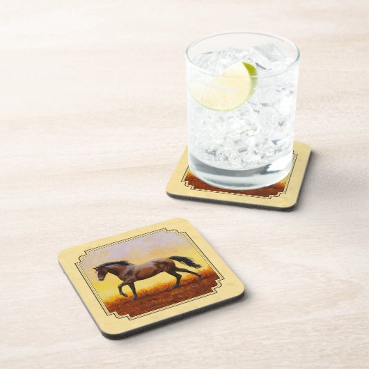 Dunkelkaffe-Gelb Getränkeuntersetzer (Rechte Seite)