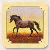 Dunkelkaffe-Gelb Getränkeuntersetzer (Vorderseite)