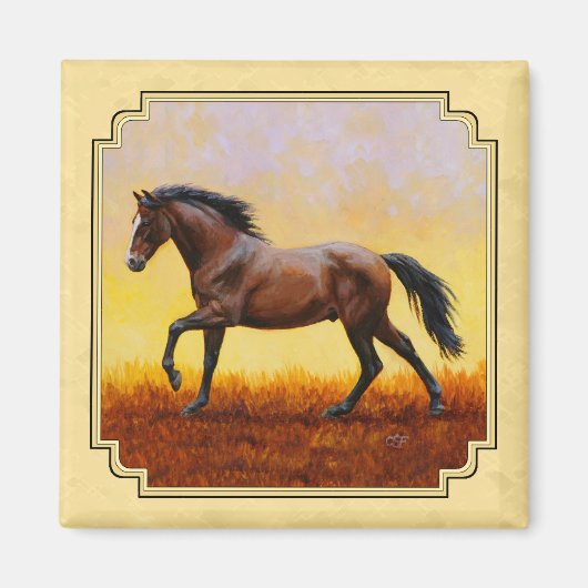 Dunkelkaffe-Gelb Magnet (Vorne)