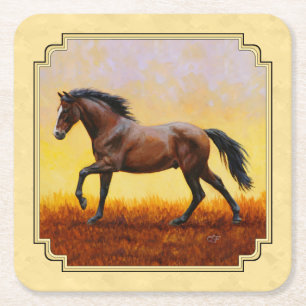 Dunkelkaffe-Gelb Rechteckiger Pappuntersetzer