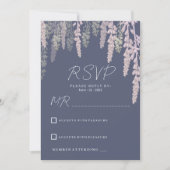 Dunkellavender pink minze elegante blumengeschmück einladung (Vorderseite)