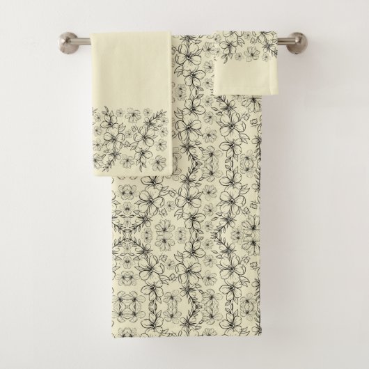 DUNKELLEICHE GELBE BLUMEN BADHANDTUCH SET (Insitu)