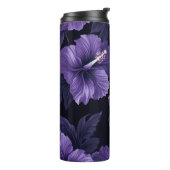 DUNKELLILA- UND SCHWARZE TROPISCHE HIBISKUS BLUME THERMOSBECHER (Nach links gedreht)