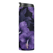 DUNKELLILA- UND SCHWARZE TROPISCHE HIBISKUS BLUME THERMOSBECHER (Nach rechts gedreht)