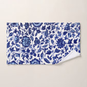 Dunkelmarineblau-Blumenmuster auf Weiß Badhandtuch Set (Handtuch)