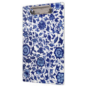 Dunkelmarineblau-Blumenmuster auf Weiß Klemmbrett (Links)