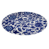 Dunkelmarineblau-Blumenmuster auf Weiß Schneidebrett (Ecke)