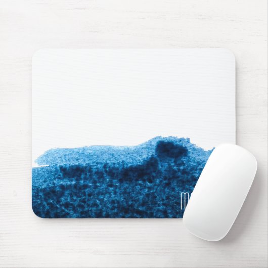 Dunkelmarineblau minimale Wasserfarbe Mousepad (Mit Mouse)
