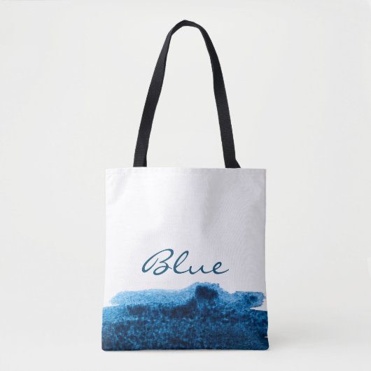 Dunkelmarineblau minimale Wasserfarbe Tasche (Vorderseite)