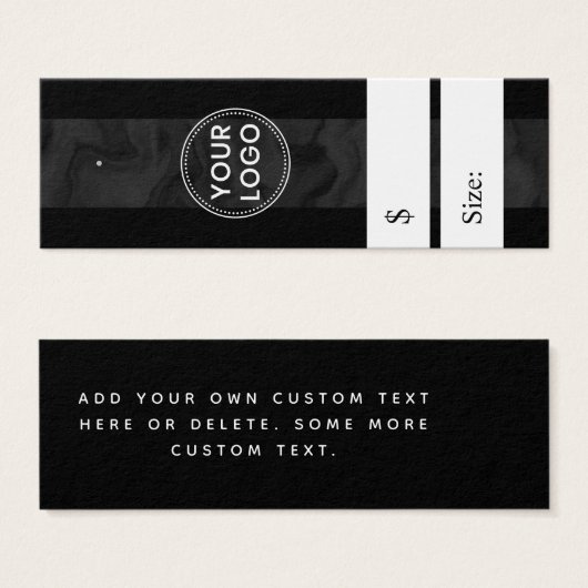 Dunkelmarmorstreifen schwarz Preisschild (Vorne & Hinten)