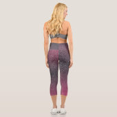 Dunkelmaroon Gradient Glitzer Capri Leggings (Rückseite)