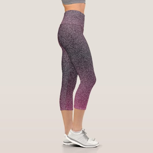 Dunkelmaroon Gradient Glitzer Capri Leggings (Rechts)
