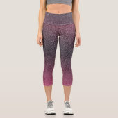 Dunkelmaroon Gradient Glitzer Capri Leggings (Vorderseite)