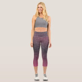 Dunkelmaroon Gradient Glitzer Capri Leggings (Vorderseite)