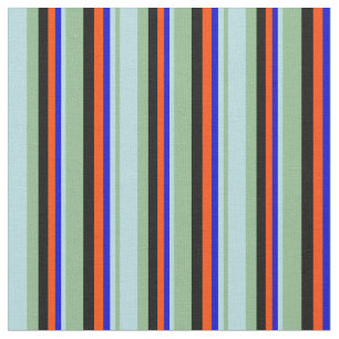 Dunkelmeergrün, Pulver blau, blau, rot und schwarz Stoff