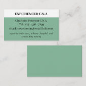 Dunkelmeergrüner einfacher CNA Visitenkarte (Vorne/Hinten)