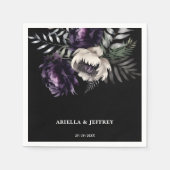 Dunkelmoody boho elegante Hochzeitsvorlage Serviette (Vorderseite)