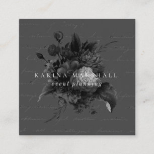 Dunkelmoody-Grauromantik Quadratische Visitenkarte