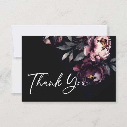 Dunkelmoody noir elegante bordeauxfarbene Pfannkuc Dankeskarte (Vorderseite)