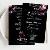 Dunkelmoody noir elegantes Hochzeitsprogramm
