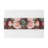 Dunkelmoody-Rosa- und rote Rosen-Maronehe Einladungsbanderole (Rückseitenbeispiel)