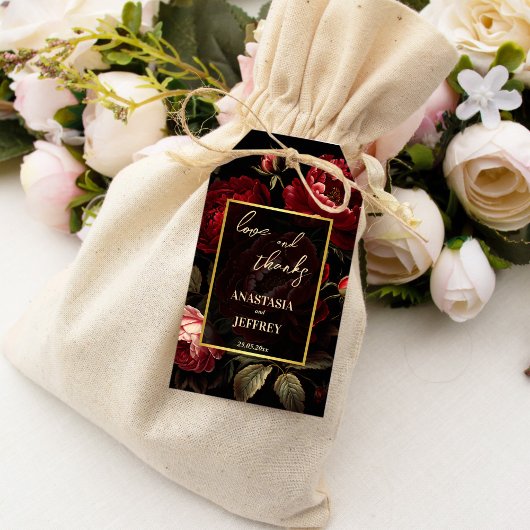 Dunkelmoody-Vintage Rose Gastgeschenke Hochzeiten Geschenkanhänger