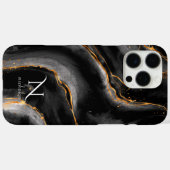 Dunkelnächtlicher Gold-Glitzer-Marmor anpassbar Case-Mate iPhone Hülle (Rückseite (Horizontal))