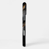 Dunkelnächtlicher Gold-Glitzer-Marmor anpassbar iPhone Hülle (Rechte Seite)