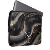 Dunkelnächtlicher Gold-Glitzer-Marmor anpassbar Laptopschutzhülle (Vorne Rechts)
