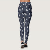 Dunkelnavy Blauer Leaf Leggings (Rückseite)