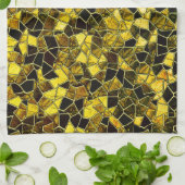 Dunkelocher und gelbes Mosaik, Option Line Splitti Geschirrtuch (Gefaltet)