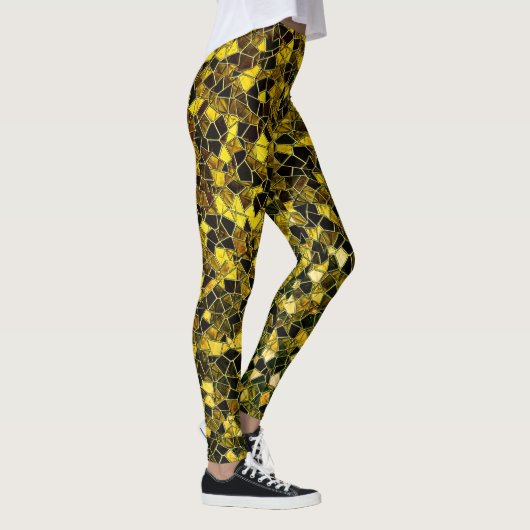 Dunkelocher und gelbes Mosaik, Option Line Splitti Leggings (Rechts)