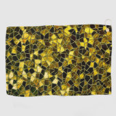 Dunkelockergelbes Mosaik mit schautafen Stangen Golfhandtuch (Horizontal)