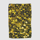 Dunkelockergelbes Mosaik mit schautafen Stangen Golfhandtuch (Vorderseite)