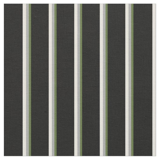 Dunkelofengrün, Dunkelgrau, Beige und Schwarz Stoff (Nahaufnahme)