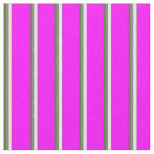 Dunkelofengrün, grau, hellgelb und Fuchsia Stoff