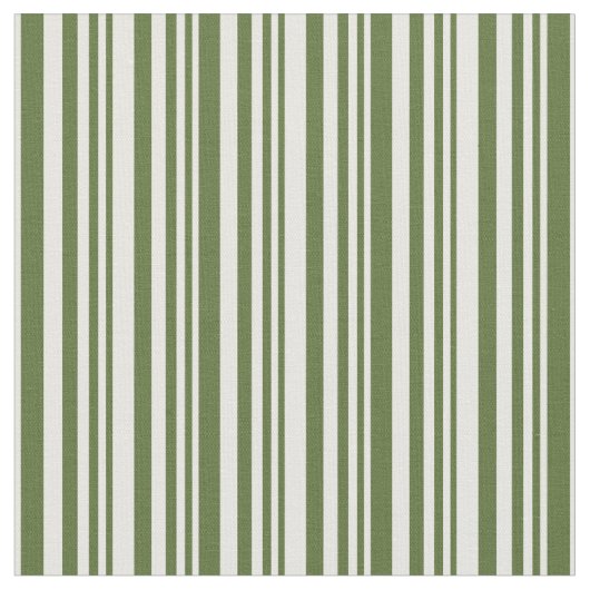 Dunkelolie, grüne und weiße Streifen Stoff (Nahaufnahme)