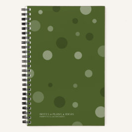 Dunkelolive Green Pop Dots Spiral Bound Notizblock