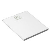 Dunkelolive Green Simple Modern Monogram Notizblock (angewinkelt)