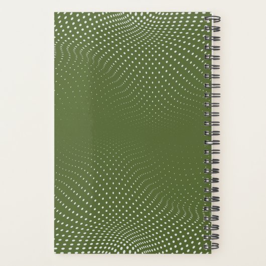 Dunkelolive Grüner Pop Dots Year Planer (Rückseite)