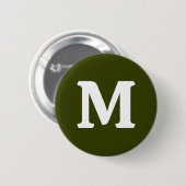 Dunkelolivengrün, solide Farbe Button (Vorne & Hinten)